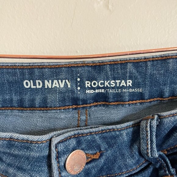 Old Navy | Medium Wash "Suzie" Distressed Mid-Rise Rockstar Jeans 12 - Picture 3 of 5